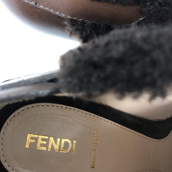 Fendi Shearling Fur Suede Ankle Booties Size 9 - Picture 8 of 8